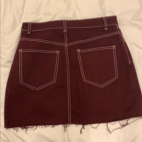 Burgundy forever 21 skirt - Picture 2 of 3